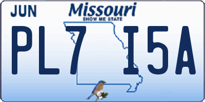 MO license plate PL7I5A