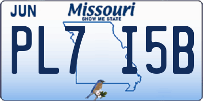 MO license plate PL7I5B