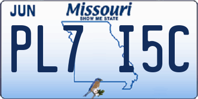 MO license plate PL7I5C