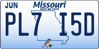 MO license plate PL7I5D