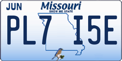 MO license plate PL7I5E