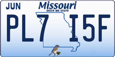 MO license plate PL7I5F