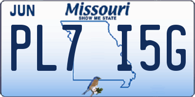 MO license plate PL7I5G