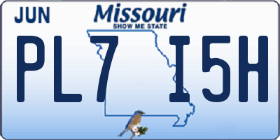 MO license plate PL7I5H