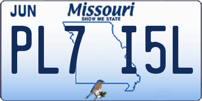 MO license plate PL7I5L
