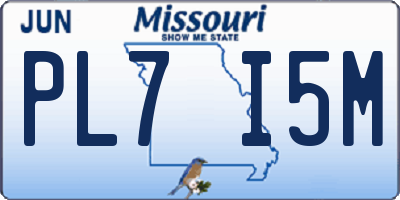 MO license plate PL7I5M