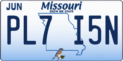 MO license plate PL7I5N