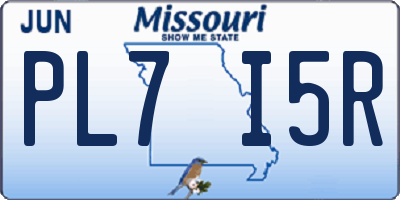 MO license plate PL7I5R