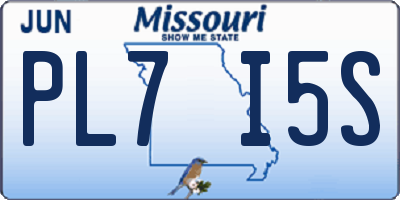 MO license plate PL7I5S