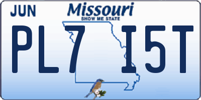 MO license plate PL7I5T