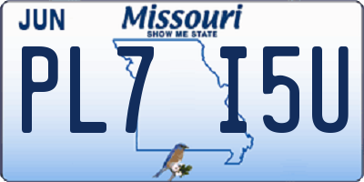 MO license plate PL7I5U