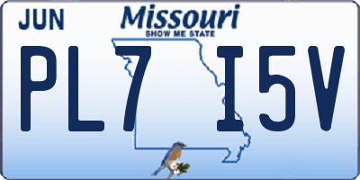MO license plate PL7I5V