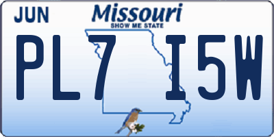 MO license plate PL7I5W