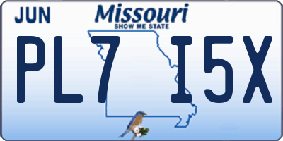 MO license plate PL7I5X