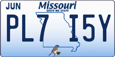 MO license plate PL7I5Y