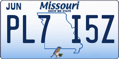 MO license plate PL7I5Z