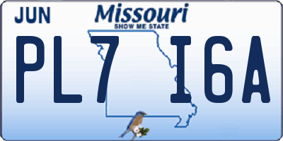 MO license plate PL7I6A