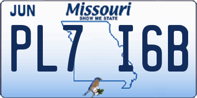 MO license plate PL7I6B