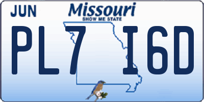 MO license plate PL7I6D