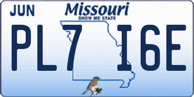 MO license plate PL7I6E