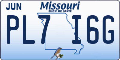 MO license plate PL7I6G