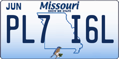 MO license plate PL7I6L