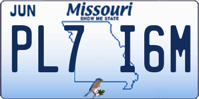MO license plate PL7I6M