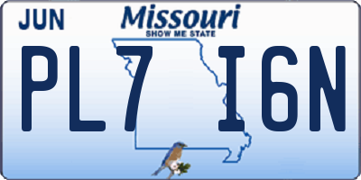 MO license plate PL7I6N