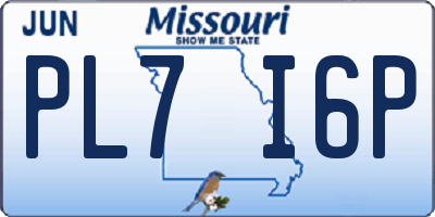 MO license plate PL7I6P