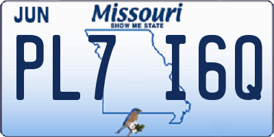 MO license plate PL7I6Q