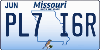 MO license plate PL7I6R