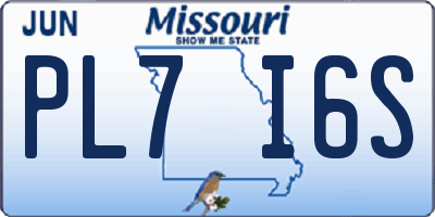 MO license plate PL7I6S