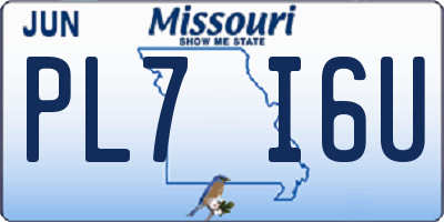 MO license plate PL7I6U