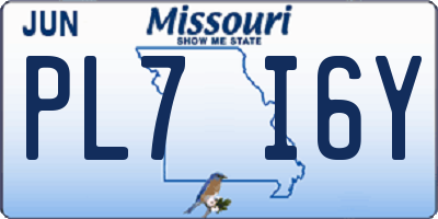 MO license plate PL7I6Y