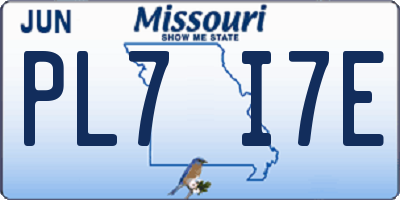 MO license plate PL7I7E