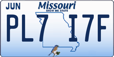 MO license plate PL7I7F
