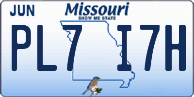 MO license plate PL7I7H