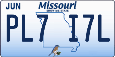 MO license plate PL7I7L