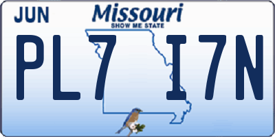 MO license plate PL7I7N