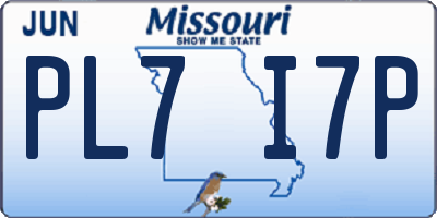 MO license plate PL7I7P