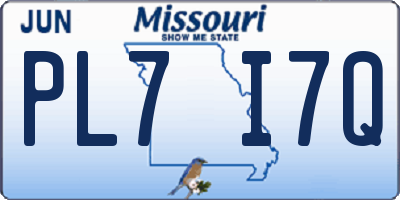 MO license plate PL7I7Q