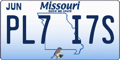 MO license plate PL7I7S