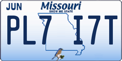 MO license plate PL7I7T
