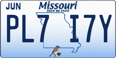 MO license plate PL7I7Y