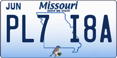 MO license plate PL7I8A