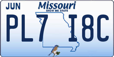 MO license plate PL7I8C