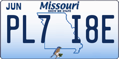 MO license plate PL7I8E