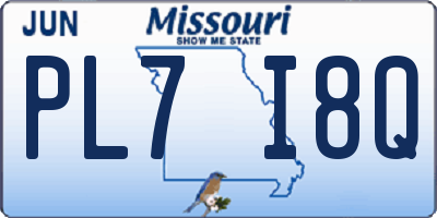 MO license plate PL7I8Q