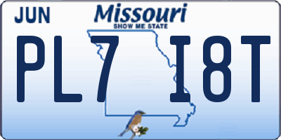 MO license plate PL7I8T