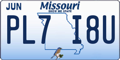 MO license plate PL7I8U
